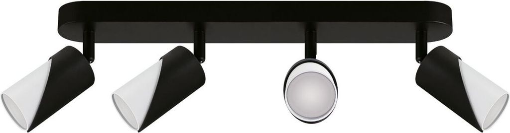 Deckenspot Metall GU10 verstellbar Schwarz Weiß 4-flammig länglich Spot Lampe Decke