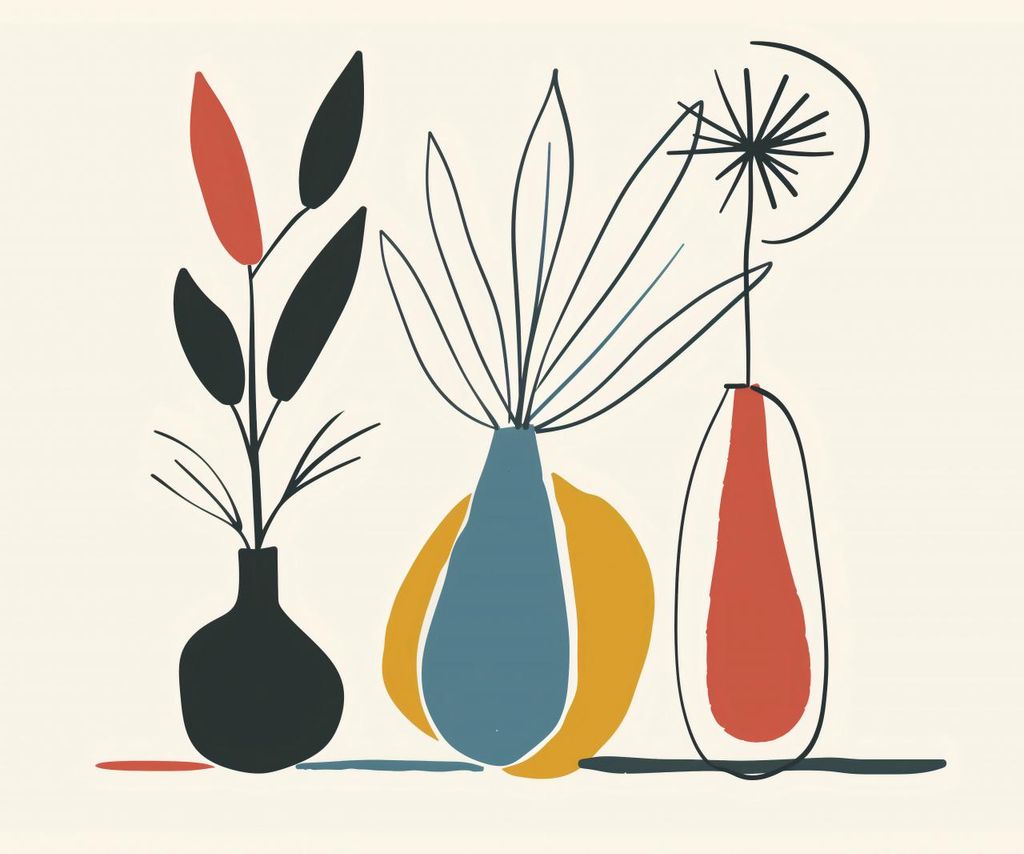 Poster 60x50cm Blumige Muster
