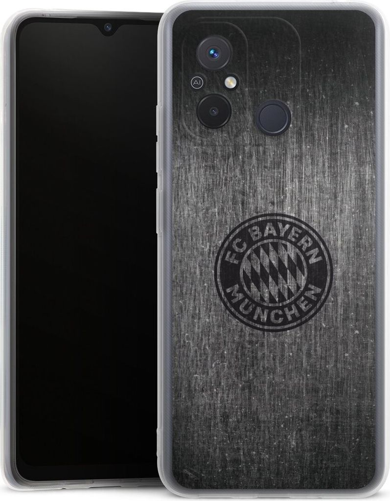 DeinDesign Handyhülle für Xiaomi Redmi 12C Silikon Hülle Case Smartphone Schutzhülle FC Bayern München FCB Metallic Look