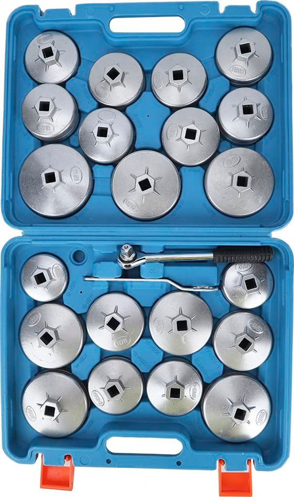 23-teiliges Ölfilterschlüssel-Entfernungs-Steckschlüssel-Adapter-Entferner-Werkzeug-Set mit Schraubenschlüssel