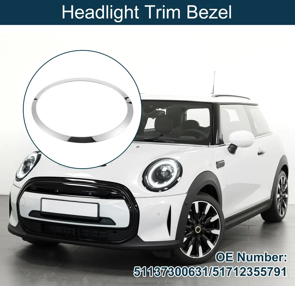 Cercle de Phare Argent pour Mini Cooper 2014-2024 ABS Durable 1 Pièce