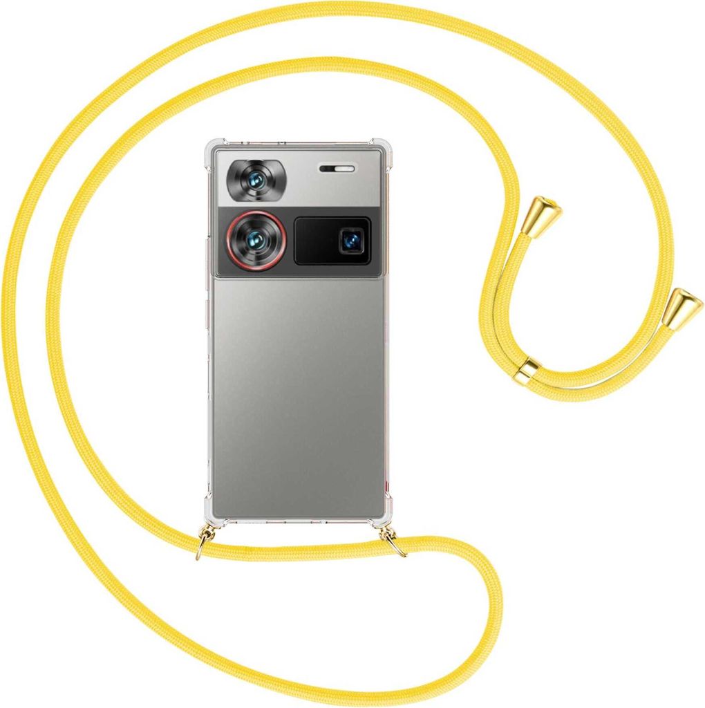 Handykette Backcover-Schutzhülle mit Band (Metall goldfarben) für ZTE nubia Z60 Ultra 5G - gelb