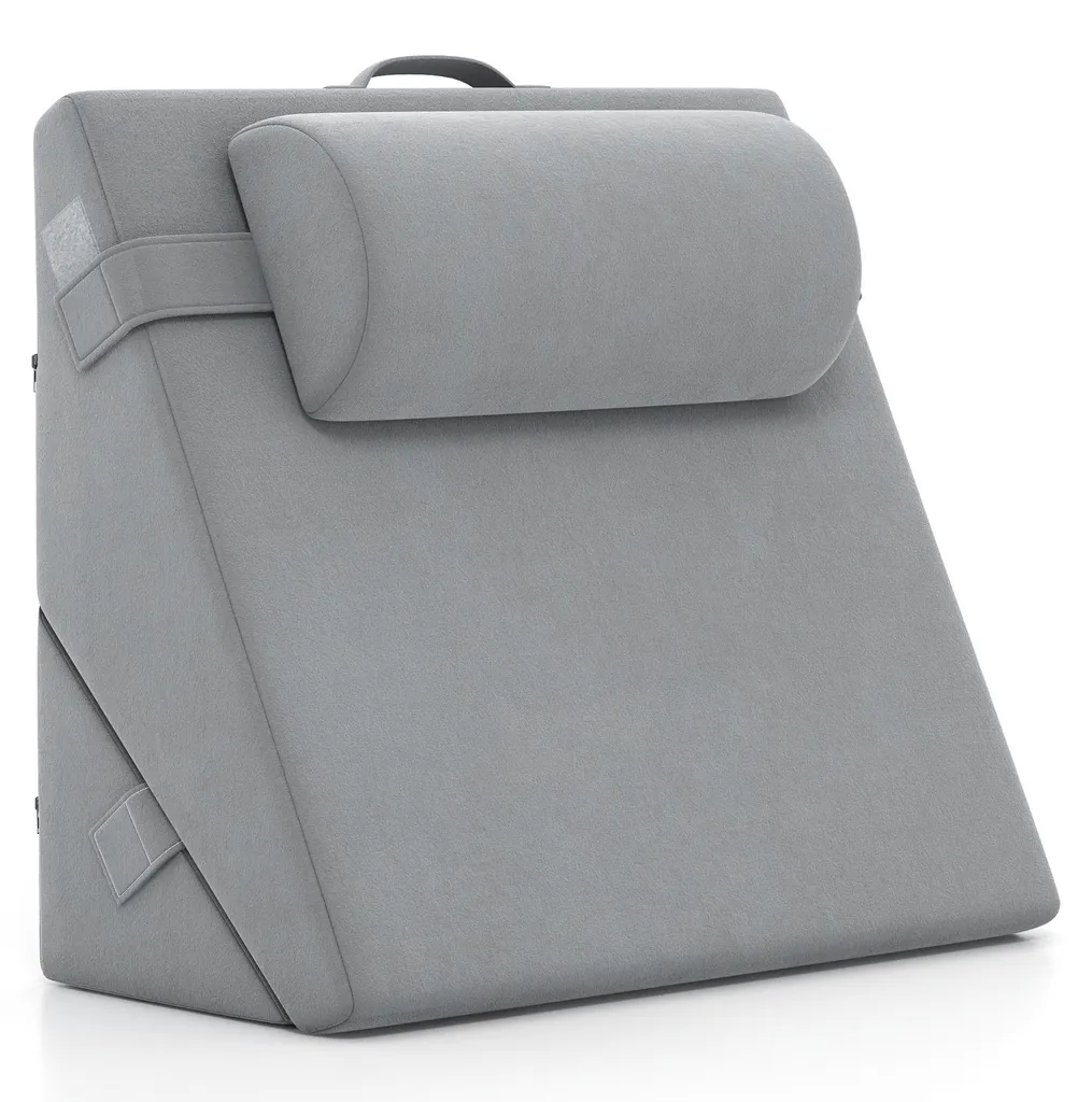 Coussin de Lecture et Repos pour Lit, Soutien Dos et Jambes Set de 3 Gris