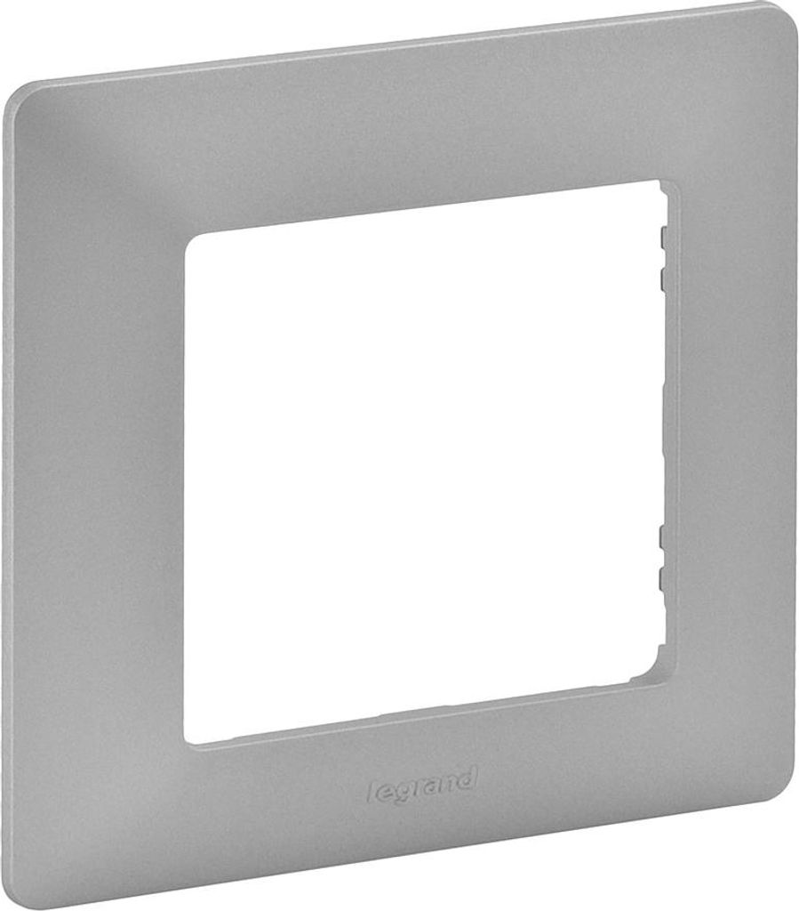 A single, light gray wall plate with a rectangular opening in the center.