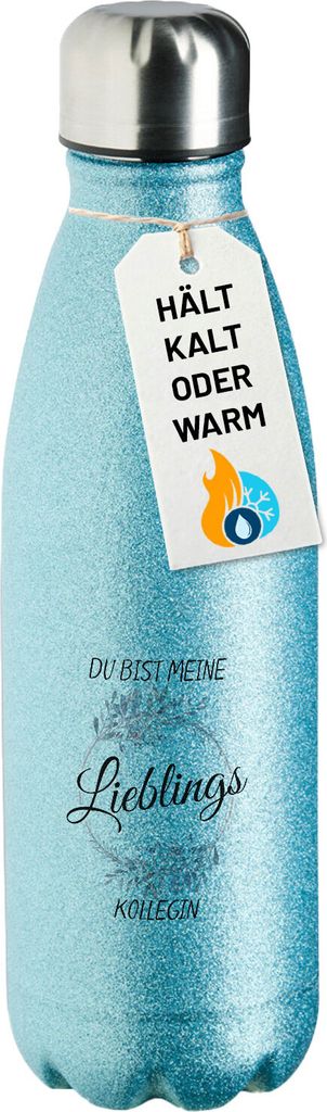 Huuraa Trinkflasche Du Bist Lieblings Kollegin 500ml Blue Edelstahl Wasserflasche Trinkflasche Geschenkidee