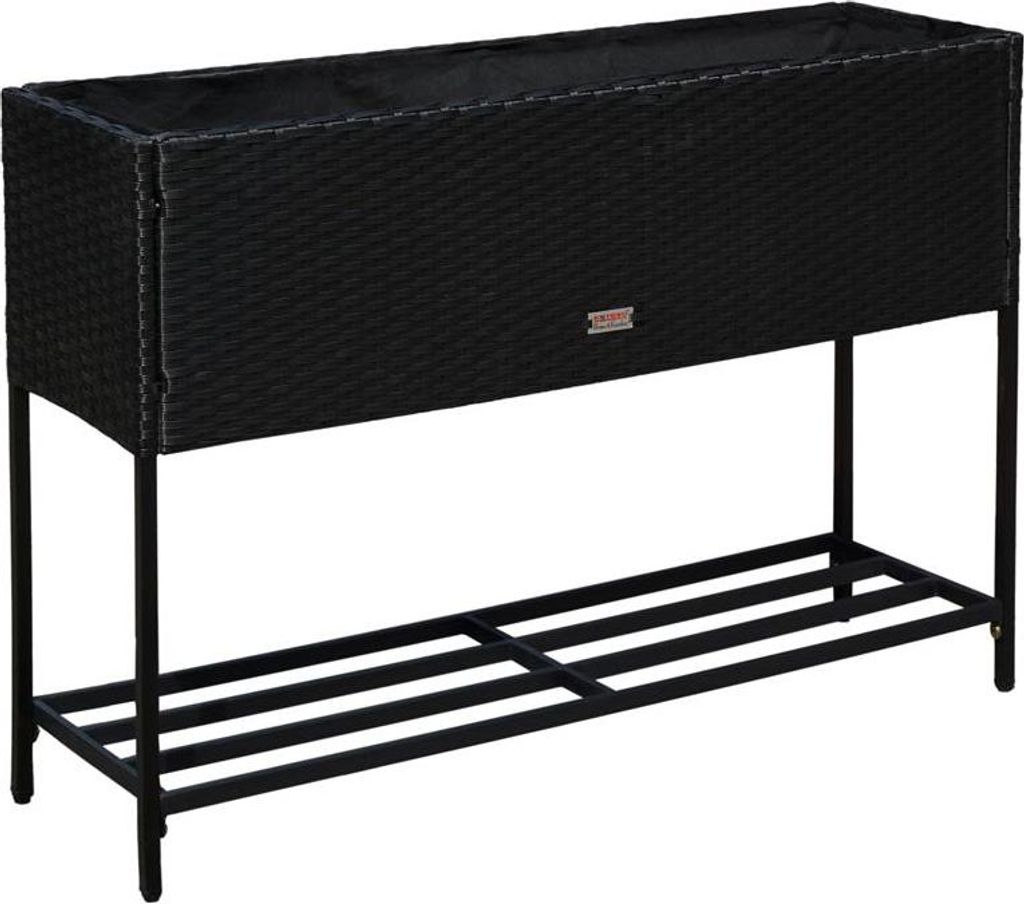 Polyrattan Hochbeet Blumenbeet 100x30x70 cm Kräuterbeet Produktbild 