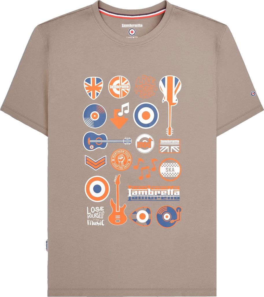 Lambretta - T-Shirt für Herren LB116 (4XL) (Asche)