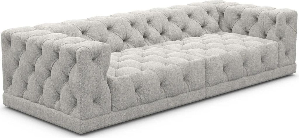 Strukturstoff 4-Sitzer Couch Meliva Hellgrau