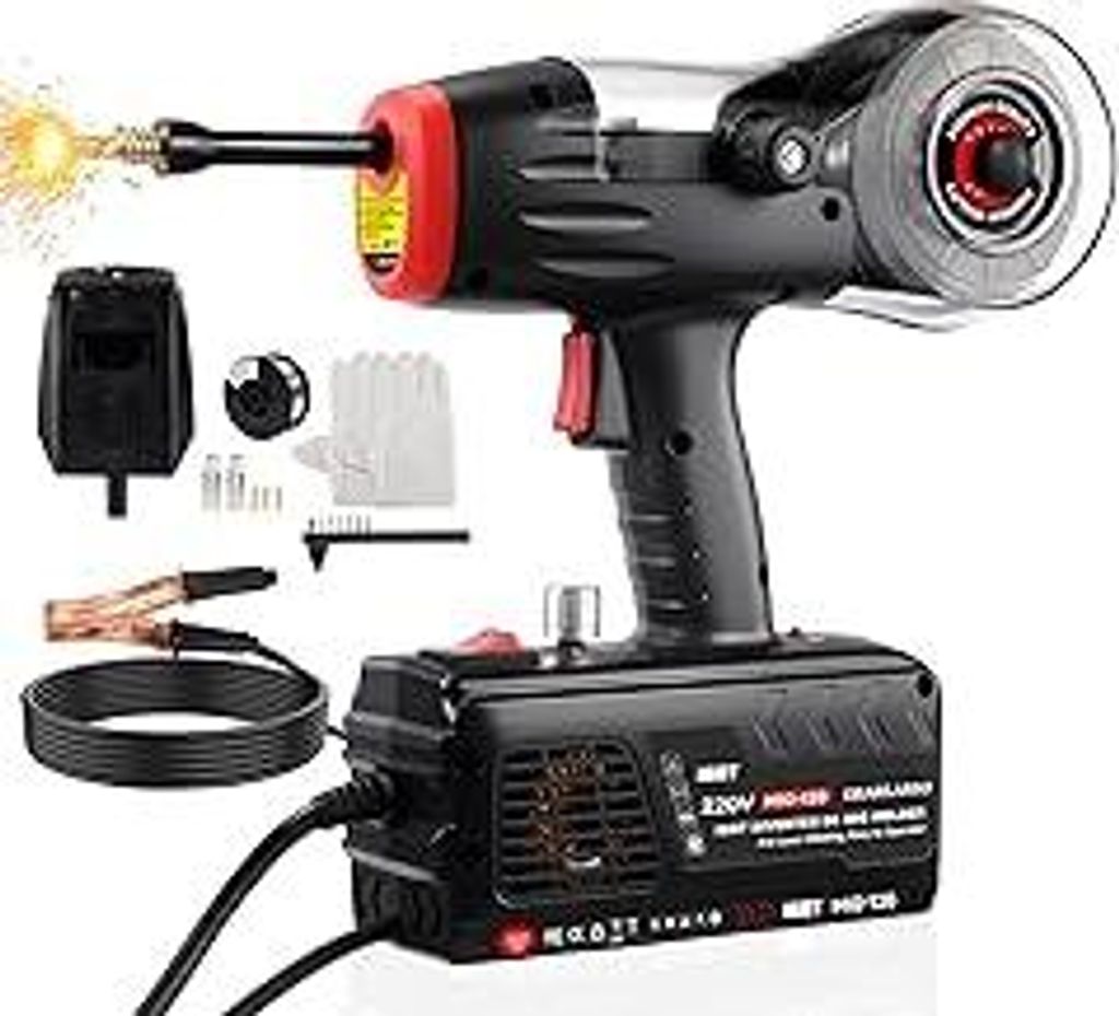 GEARLASSO Handgehaltenes MIG-Schweißgerät, 220 V, 20–120 A, tragbares Flux Core-Schweißgerät, tragbares Flux-MIG-Schweißgerät, gasloses MIG...