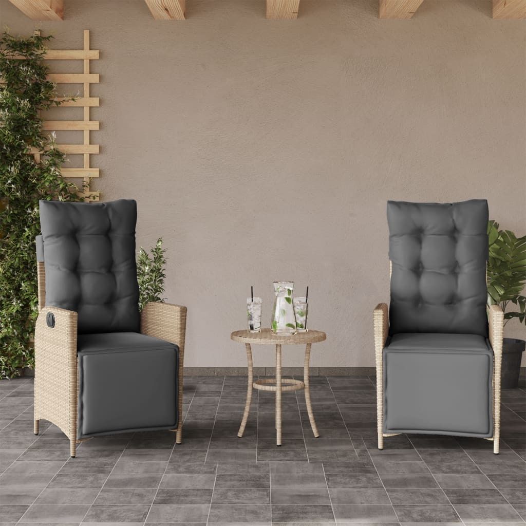 "im Angebot" Gartensessel mit Fußteil 2 Stk. - bis 150 kg - Verstellbar Poly Rattan - Stapelsessel CC16817