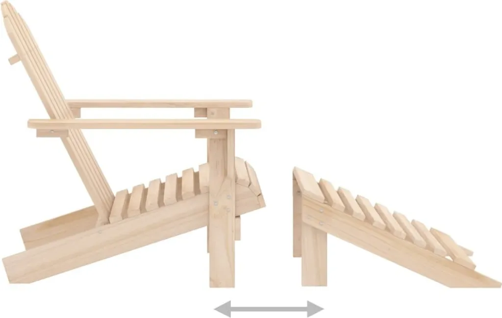 Sedia Adirondack con Poggiapiedi vidaXL in Legno Massello di Abete - 6