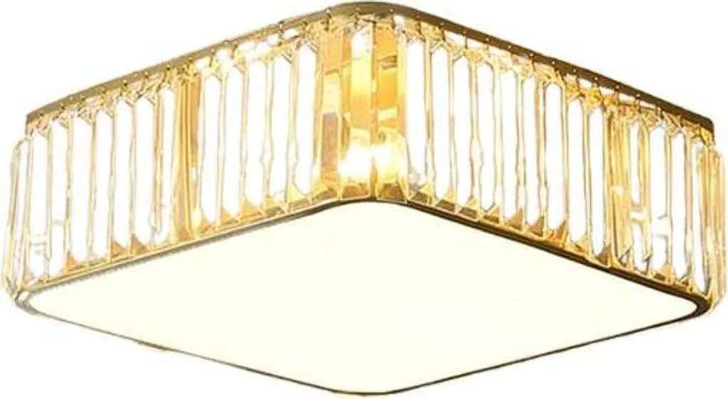 Plafonnier cristal Vetro SQ Or 40cm - Idéal pour salle à manger luxe