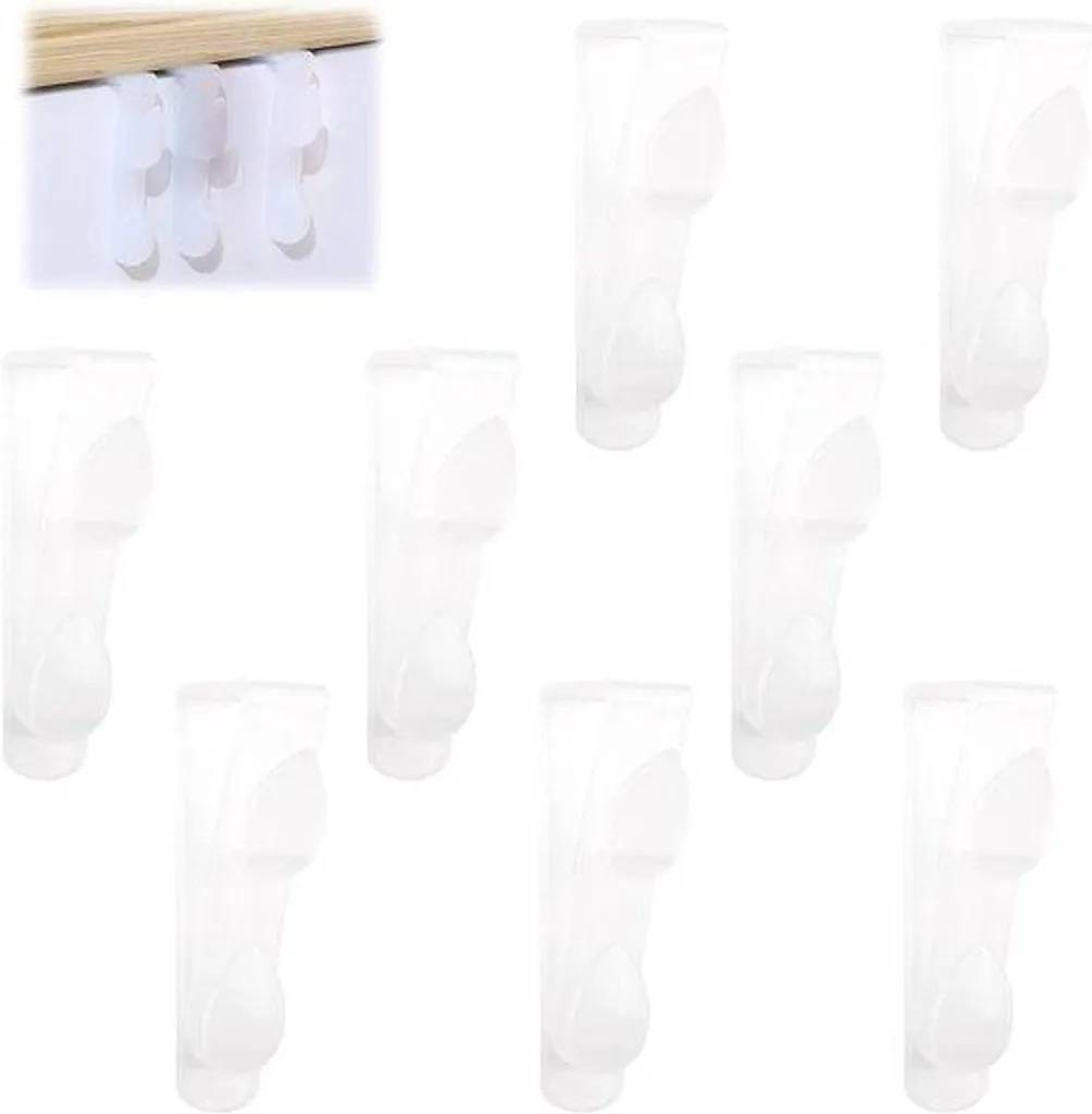 Organiseur de placard sans trou : 8 crochets de fixation transparents
