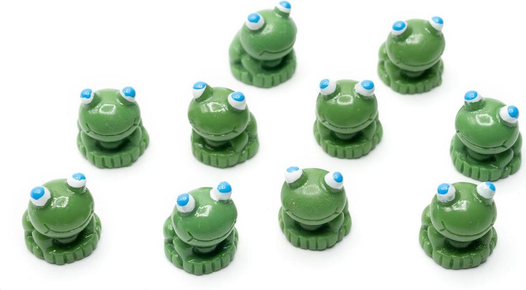 10x Frösche Set Figuren Miniblings Aufstellfiguren Frosch grün mit blauen Augen