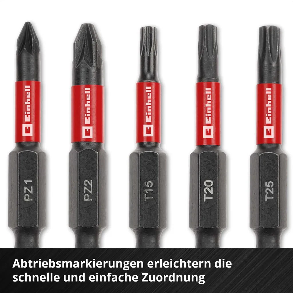 Einhell Impact Bit Set 10 Pezzi 118653 - Inserti Professionali S2 1/4 - 4