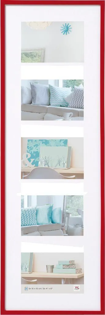 Cornice Foto Multipla Rossa Walther New Lifestyle 10x15 - 5 Foto
