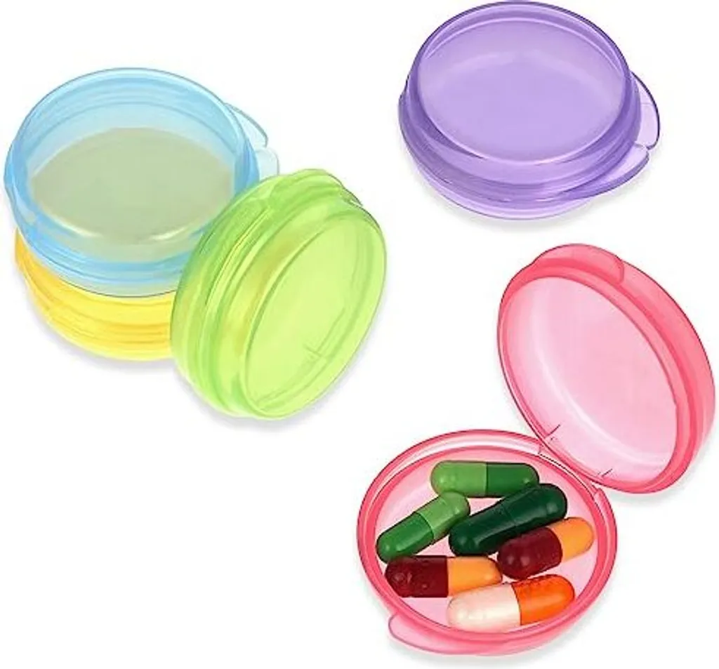 WLLHYF Portapillole Colorati per Famiglia - Set 5 Mini Organizer Vitamin