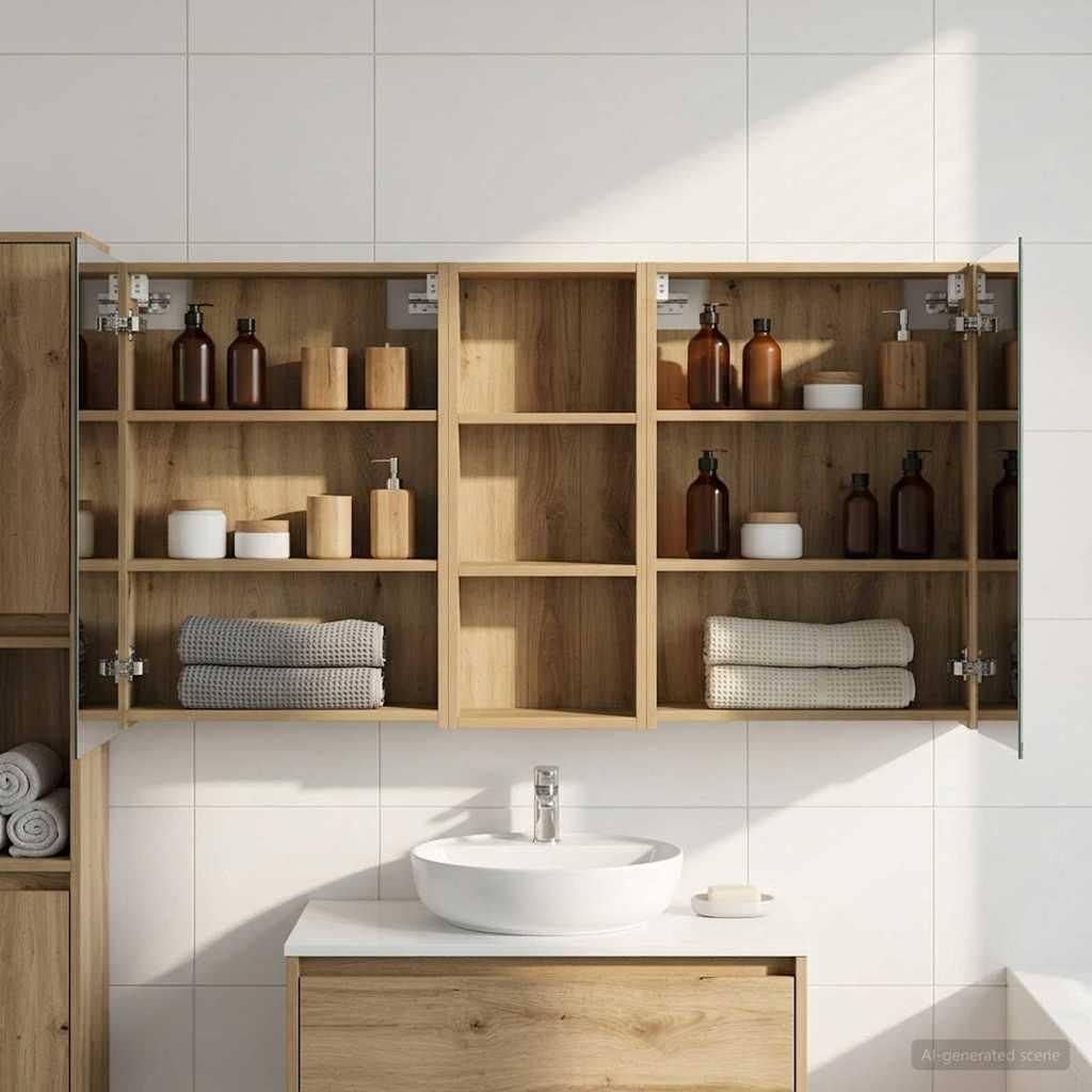 Maison Exclusive - Badezimmerschrank-Set 3 pcs 130 x 14,5 x 70 cm Holzwerkstoff
