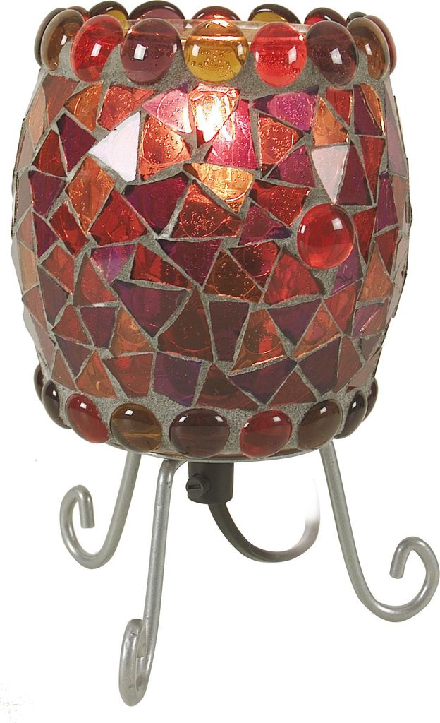 Näve Leuchten Tischleuchte MOSAIK mit E14 Tischleuchte MOSAIK mit E14 Tischleuchten - Mosaik-Tischleuchte, Tischlampe aus Metall und Glas in rot, ...