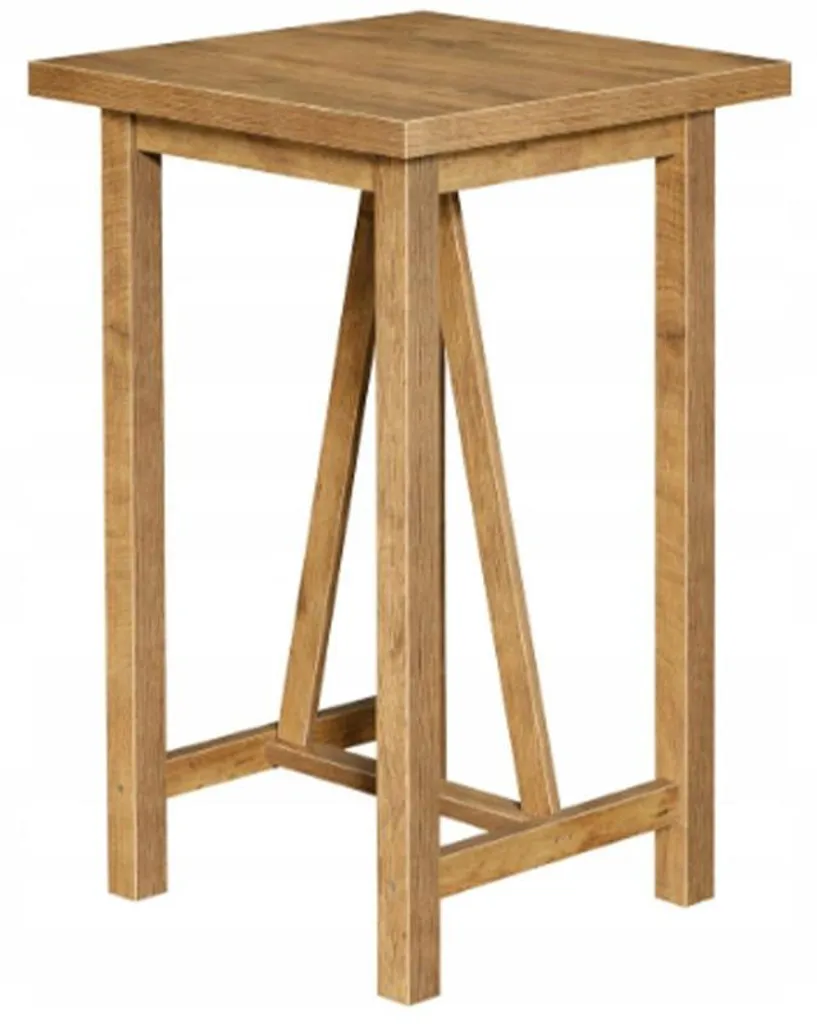 Mange-debout marron 90 cm table haute de cuisine carrée 60x60 cm