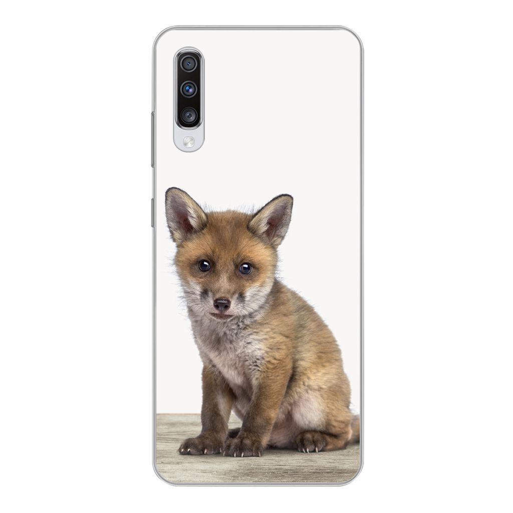 MuchoWow Handyhülle Schutzhülle Hülle für Samsung Galaxy A70 Fuchs - Baby-Fuchs - Kinder - Mädchen - Jungen Silikon Softcase Handy Hülle - ...
