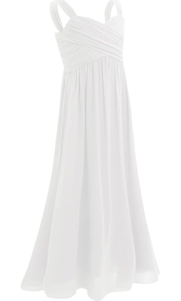 Mädchen Prinzessin Kleid Abendkleid Gr. 164 Ärmellos Lang Festlich Kommunion Hochzeit Blumenmädchen Party Taufe Abschluss & Feier