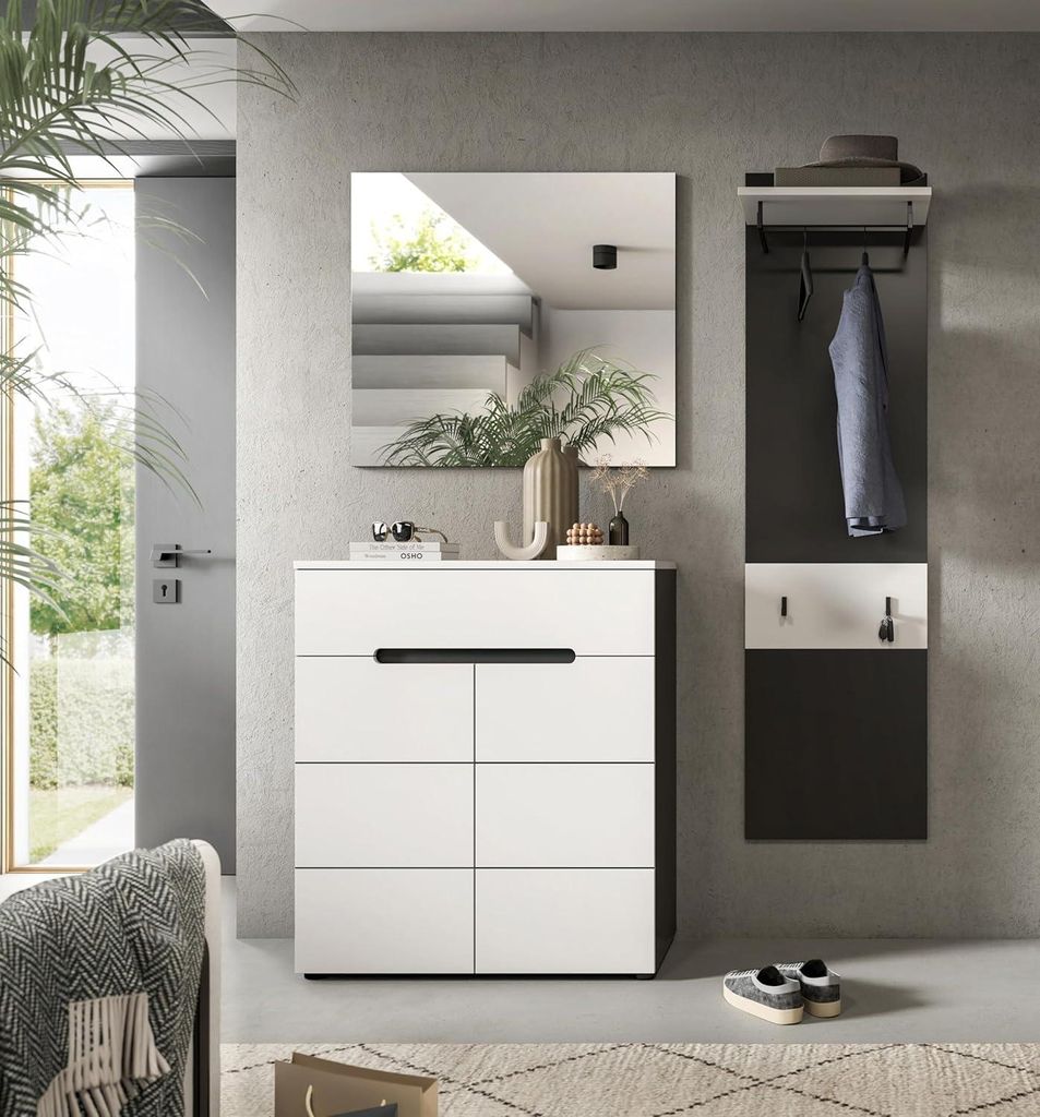 Canu Garderobenmöbel Set C37 weiß, grau.