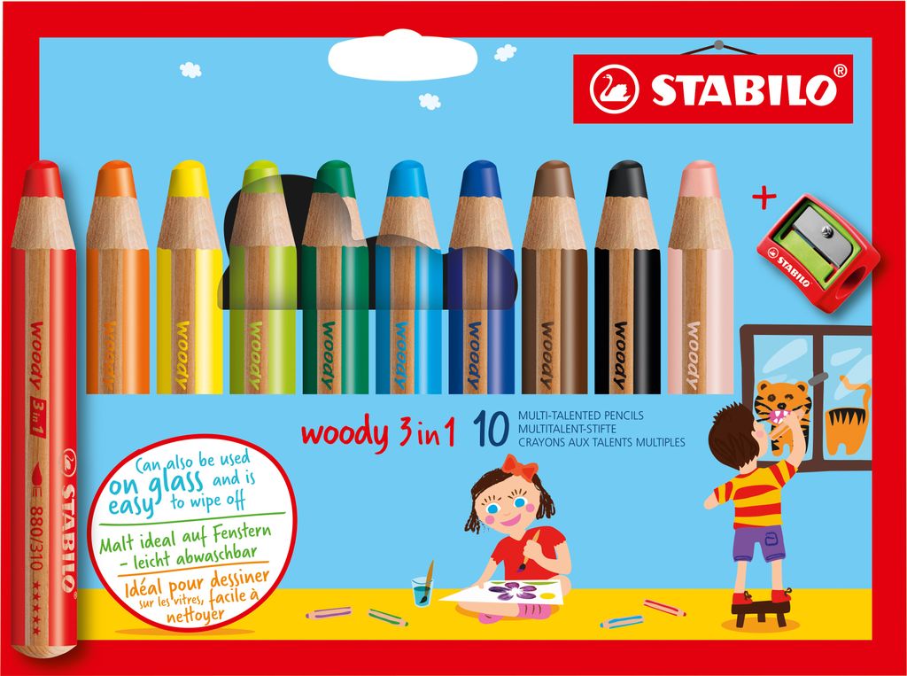 Buntstift, Wasserfarbe & Wachsmalkreide - STABILO woody 3 Produktbild 