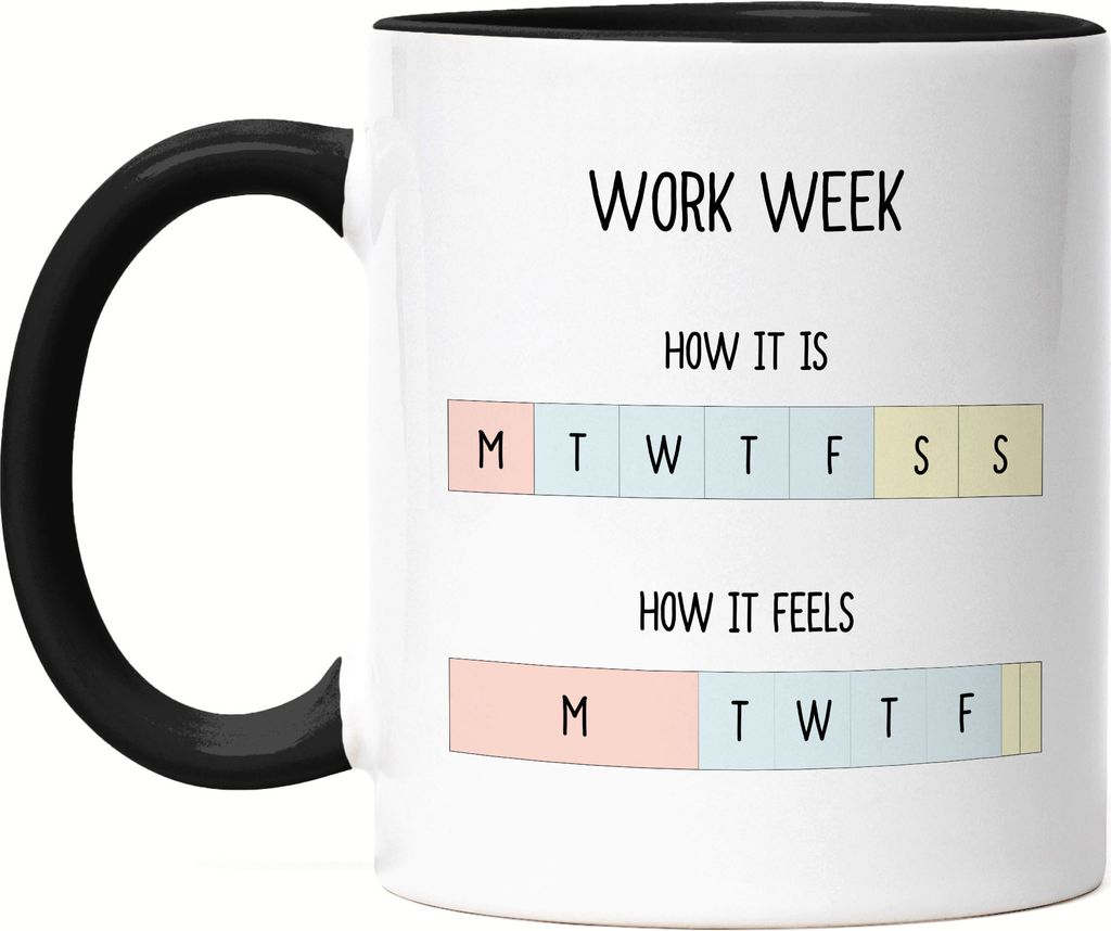 Ich hasse Montage Büro-Tasse Schwarz So Fühlt Sich Die Arbeitswoche An Geschenkidee Kollegen Freunde Chef