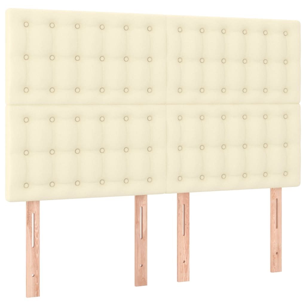 Kopfteil Creme 144x5x118/128 cm Kunstleder