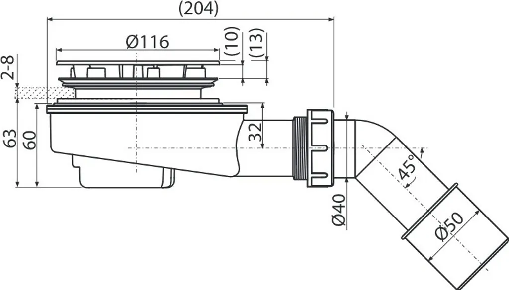 Alcadrain A491CR Bonde de douche Ø 90 mm avec siphon chromé robuste - 3