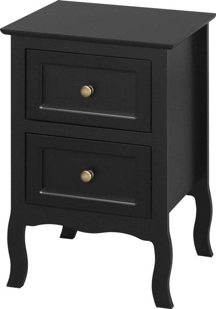 Nachtische Kommode - Klein Sideboard - Barock - Schwarz - 40x30x60cm
