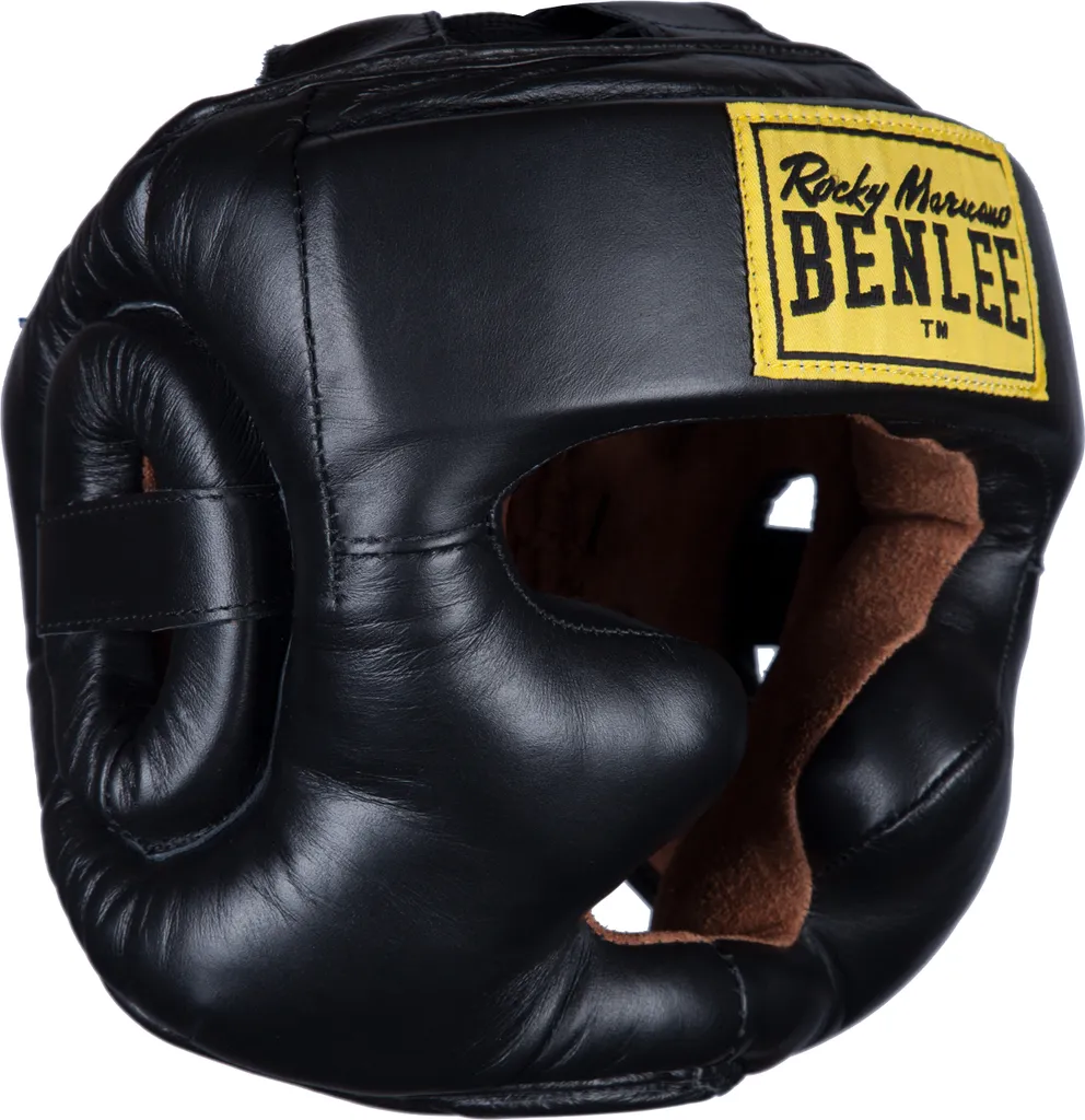 Casque Benlee en cuir avec protection pommettes et menton noir L/XL