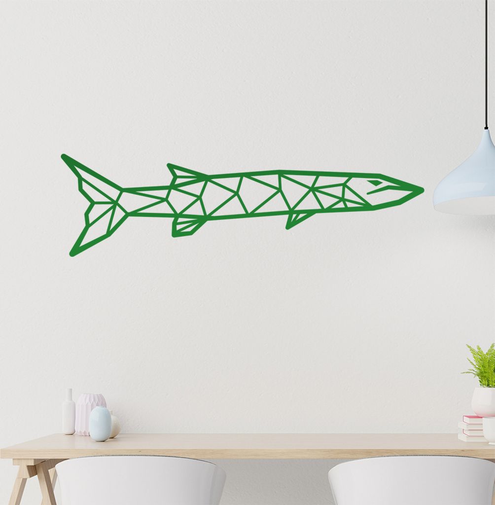 Barakuda Polygon Wandtattoo Wandaufkleber Wall Sticker - Dekoration, Küche, Wohnzimmer, Schlafzimmer, Badezimmer
