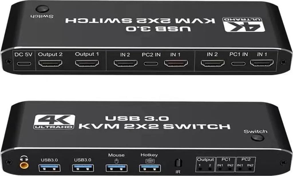Commutateur KVM double écran pour le télétravail et bureau multi-PC