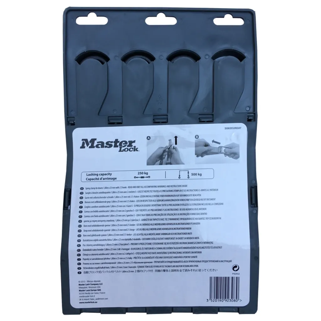 Sangle d'arrimage 1,8 m MasterLock pour transport vélo et remorque - 5