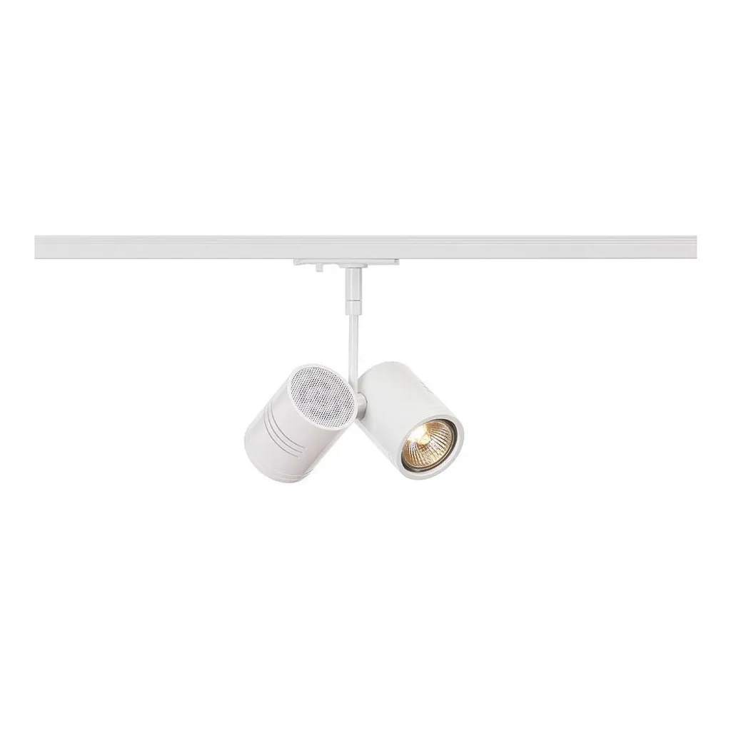 Spot double pour rail monophasé BIMA II blanc mat 2 x GU10 50W max