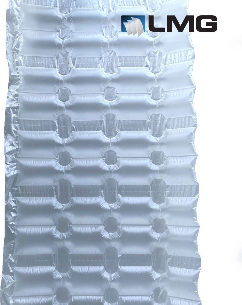 Luftkissenfolie, Luftpolsterfolie 400x310mm, 370x250 mm (aufgeblasen), eckige Kissen 300m lang (1 Stück)