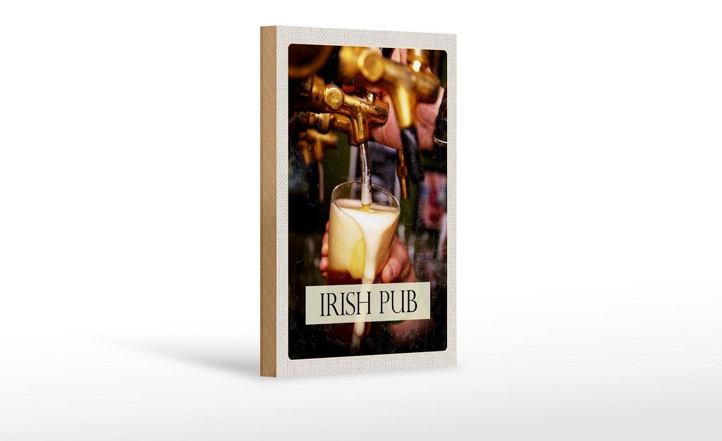 Holzschild Reise 12x18cm Irland Irisches Bier Tradition