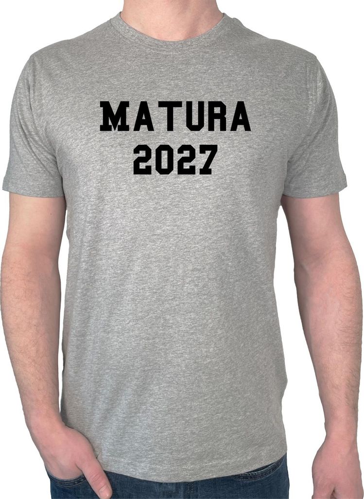 Huuraa Herren T-Shirt Matura 2027 Abschluss Österreich / Schweiz 3XL Sport Grey Bio Baumwolle Fairtrade Herrenshirt Geschenkidee
