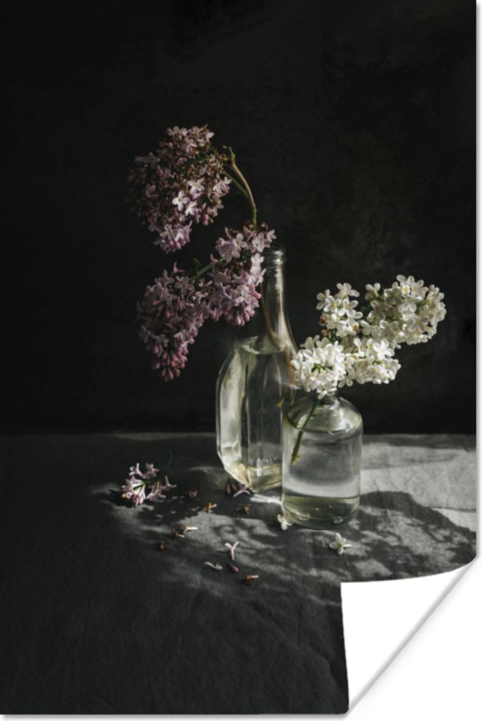MuchoWow Poster Flieder - Vase - Stilleben 60x90 cm - Wanddekoration