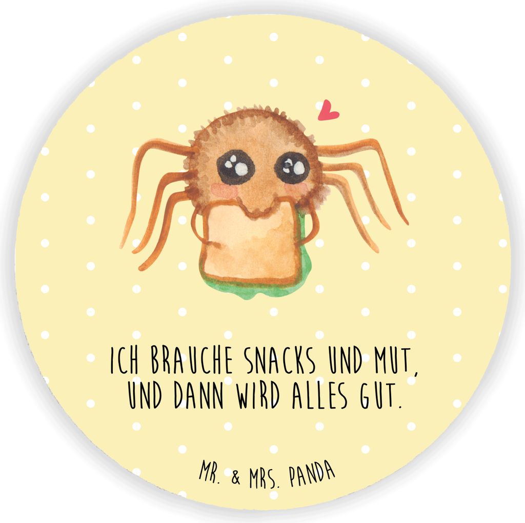 Mr. & Mrs. Panda magnet Spinne Agathe Sandwich - Gelb Pastell - Geschenk, Verfressen, Kühlschrankmagnet, für kühlschrank, pinwand, Alles Wird gu...