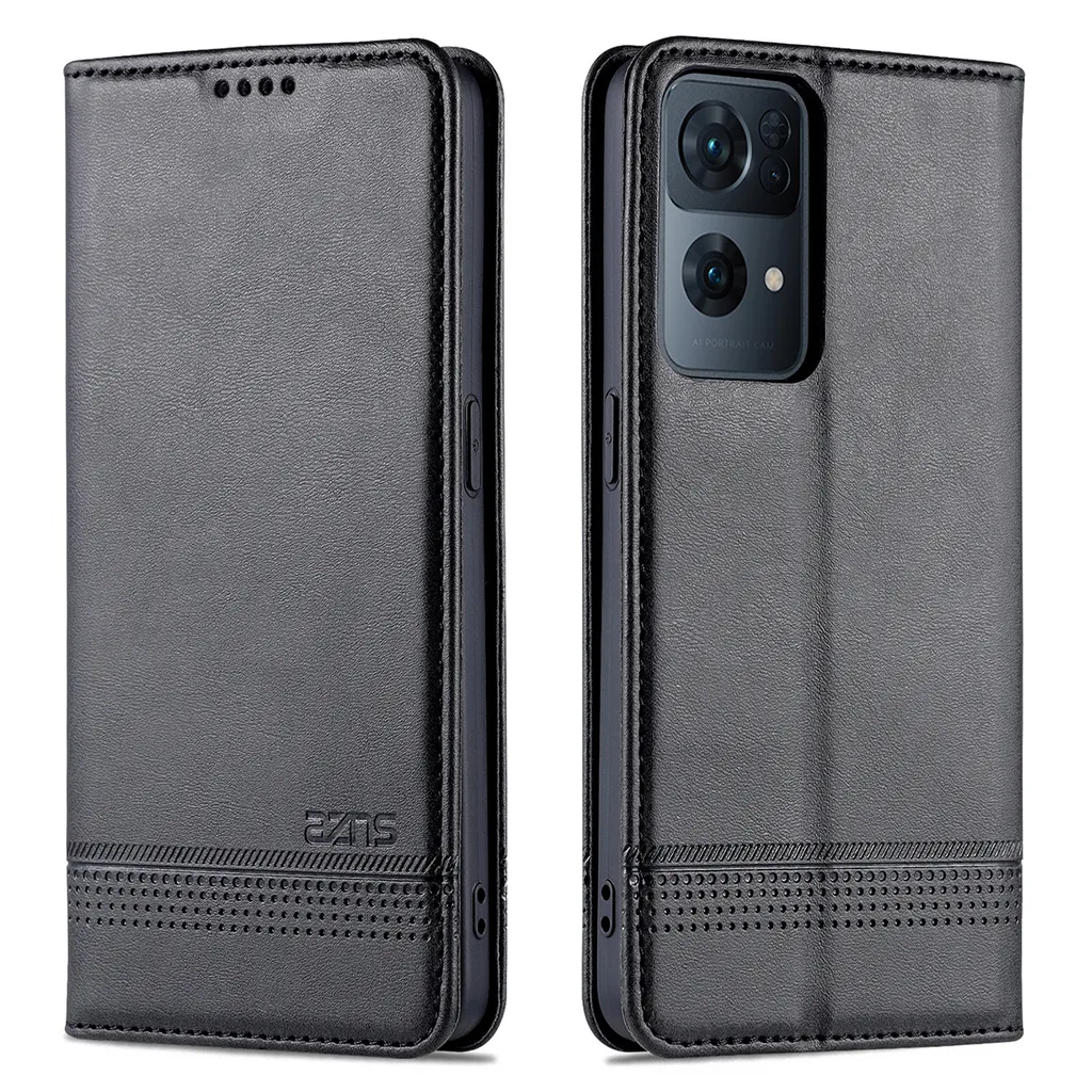 OPPO Reno7 Pro 5G Custodia Flip Nera: Protezione Smart e Funzione Stand - 2
