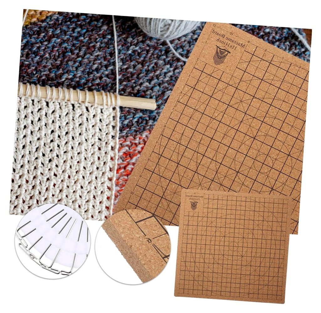 Korkbrett Für Makramee-projekte Mit T-Stift Aus Edelstahl Zum Abmessen Und Knüpfen Von Armbändern Und Anderen Bastelprojekten