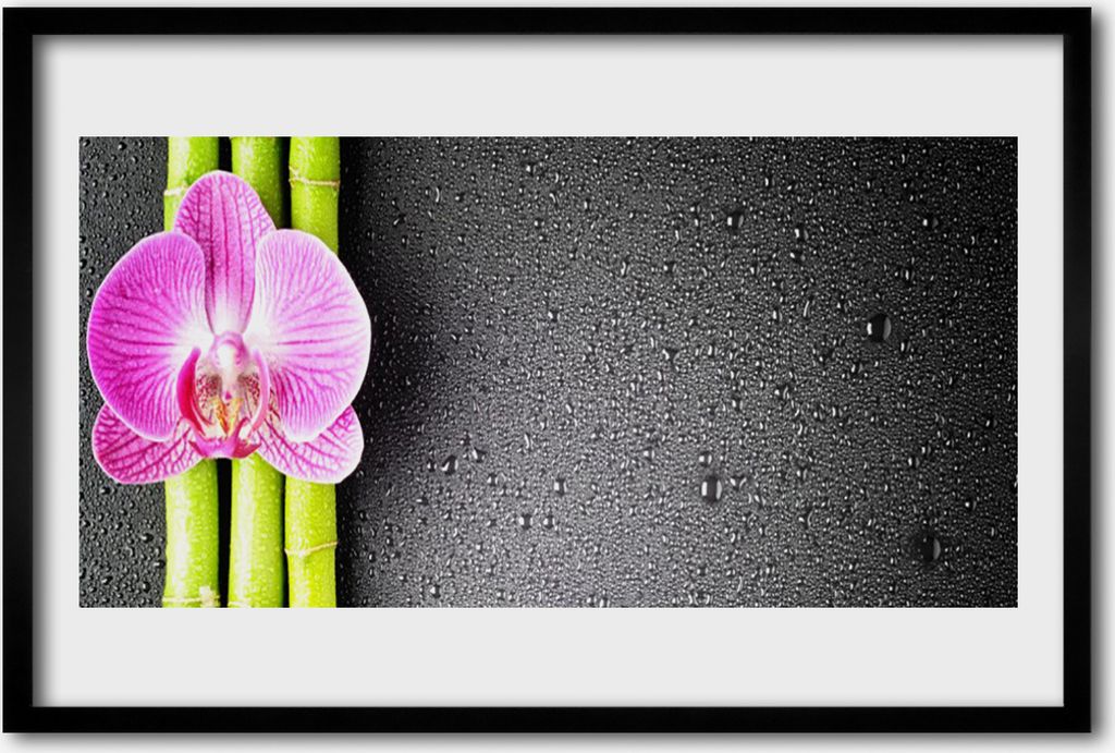 Bild 60x40 MDF-Rahmen Wandkunst Bamboo Orchid Blumen