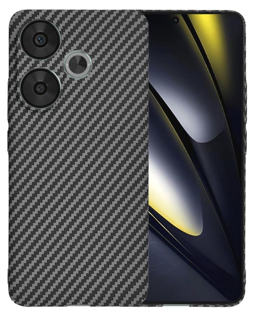 Techsuit Carbonite FiberShell Back Cover Hülle für Xiaomi Poco F6 - Schwarz