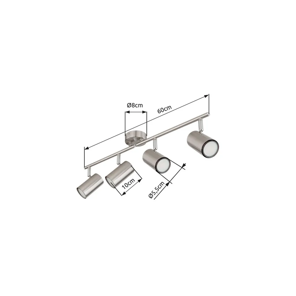 Éclairage Intérieur 4 Spots Directionnels Nickel Mat Spray pour Bureau - 16