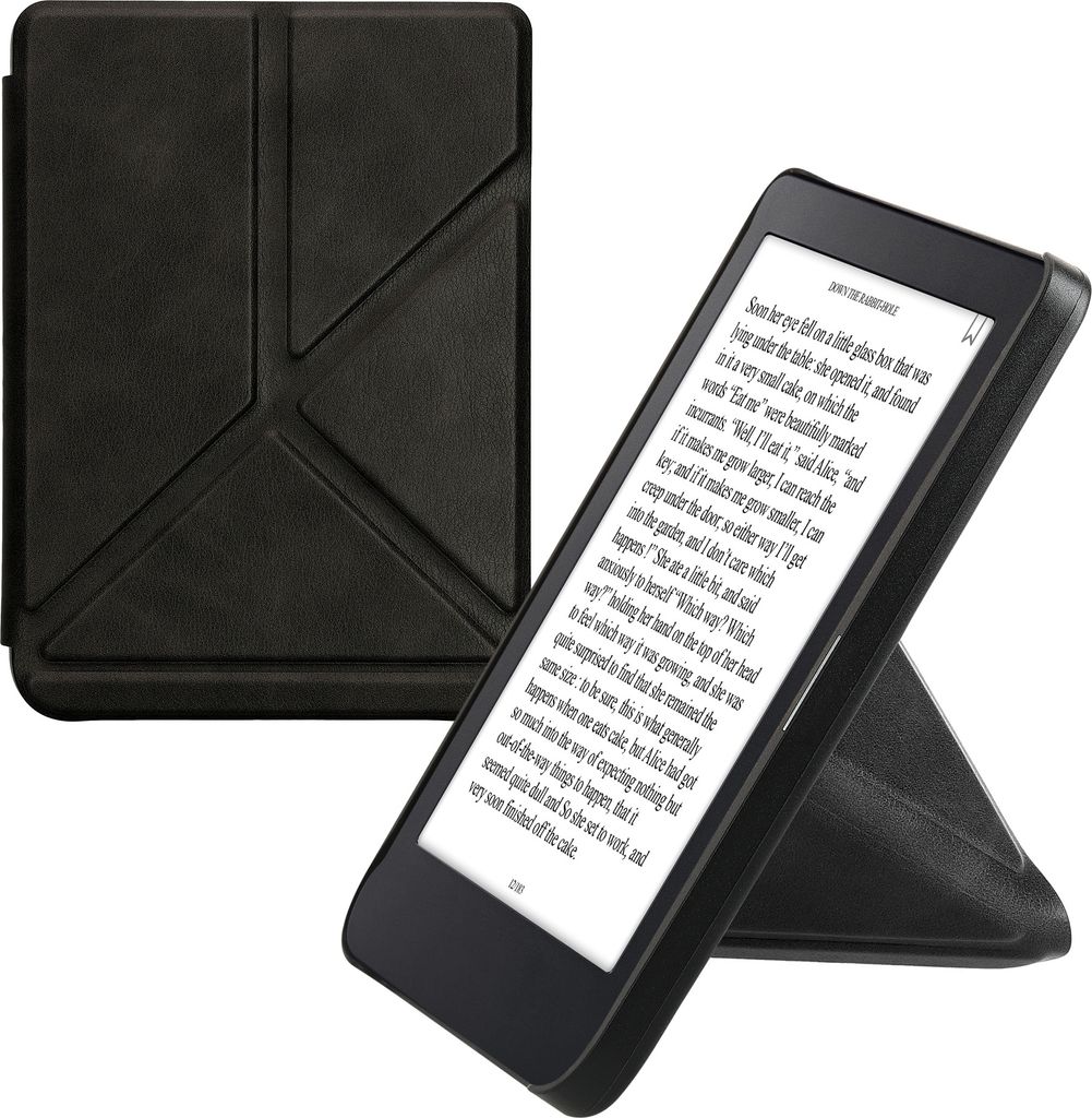 kwmobile Schutzhülle für Kobo Clara 2E / Tolino Shine 4 Hülle - Kunstleder Case - eReader Klapphülle mit Auto Sleep Funktion - Cover mit Ständ...
