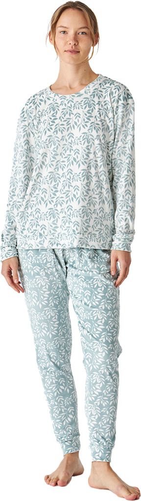 J&J Brothers Damen-Winterpyjama aus Samt mit langen Ärmeln JJBEP1000