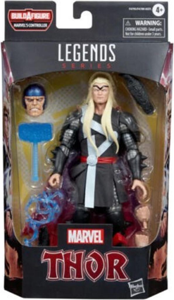 A toy action figure of Thor in its retail packaging.